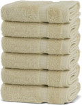 Chakir Turkish Linens 100% Cotton Premium Turkish Towels for Bathroom | 13'' x 13'' (6-Piece Washcloth, Beige)