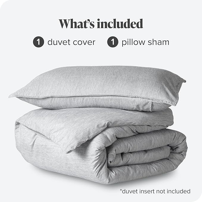 Bare Home Bedding Duvet Cover Extra Long - Premium 1800 Super Soft Collection - Lightweight, Duvet Cover - Soft Textured (Twin/Twin XL, Heathered Pewter)