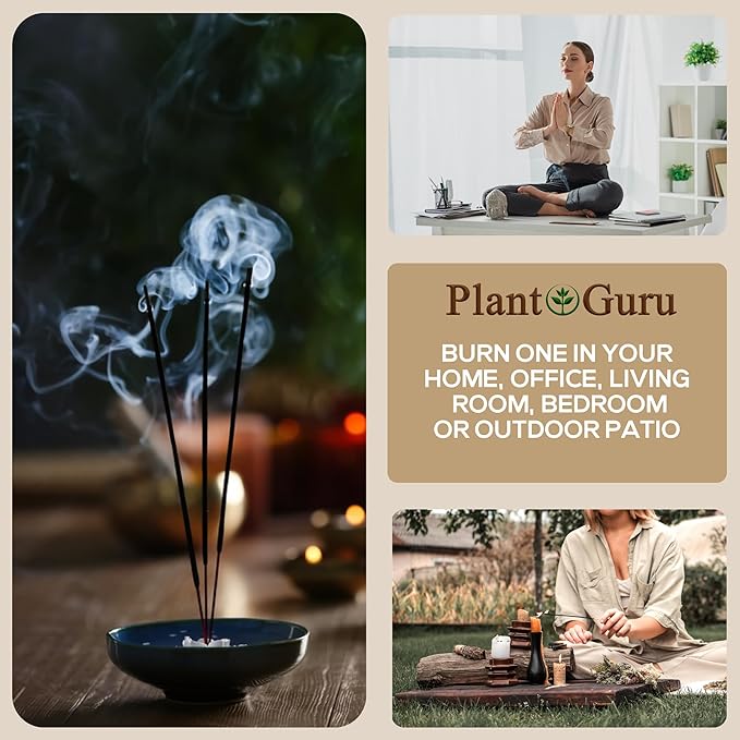 Black Sandalwood Incense Sticks 11" - Bulk 1 Bundle 85 to 100 Sticks - Smooth and Clean Long Burn Time, 45 to 60 Minutes.