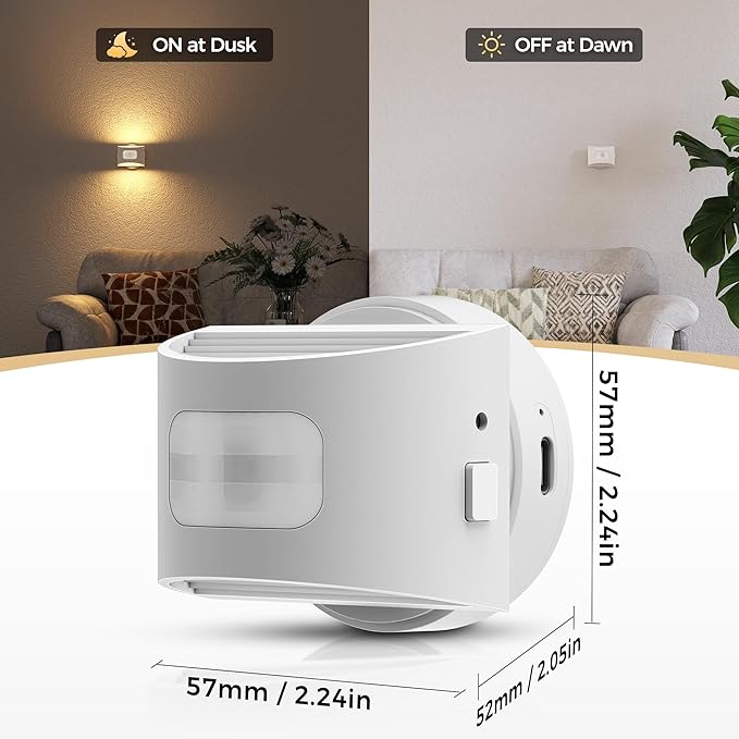 DORESshop Motion Sensor Night Light Indoor, Rechargeable Night Lights, Magnetic Stick-On Stair Lights 3000K Warm White, Battery Operated Lights for Hallway,Kitchen,Closet,Bedroom