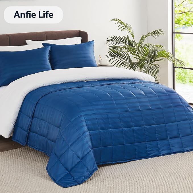 Weighted Blanket King Size (88"x104" 25lbs),Ultra Soft and Cozy Cooling Weighted Blanket King Size for Adult,Heavy Blanket with Machine Washable Soft Blanket, Navy Blue