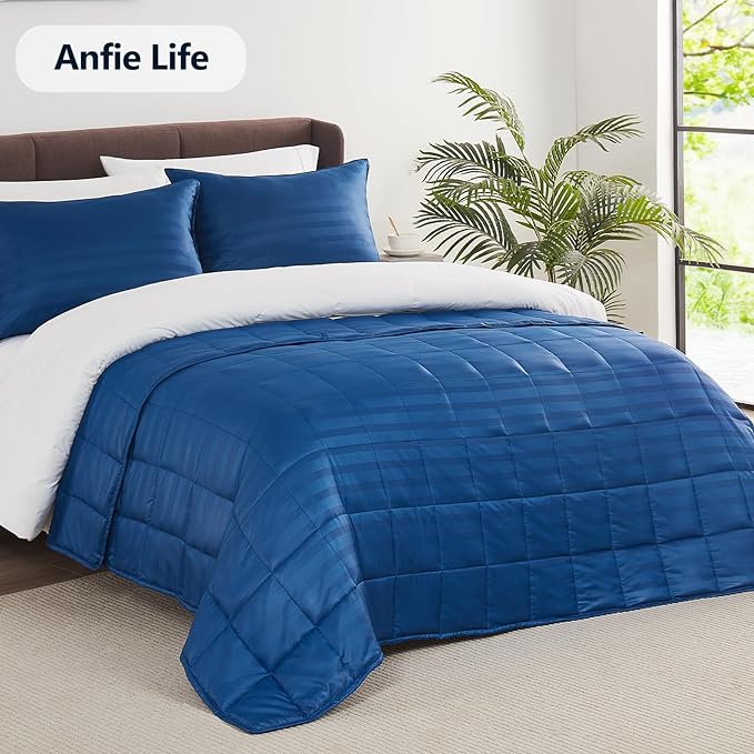 Weighted Blanket Queen Size (60"x80" 15lbs),Ultra Soft and Cozy Cooling Weighted Blanket Queen Size for Adult,Heavy Blanket with Machine Washable Soft Blanket, Navy Blue