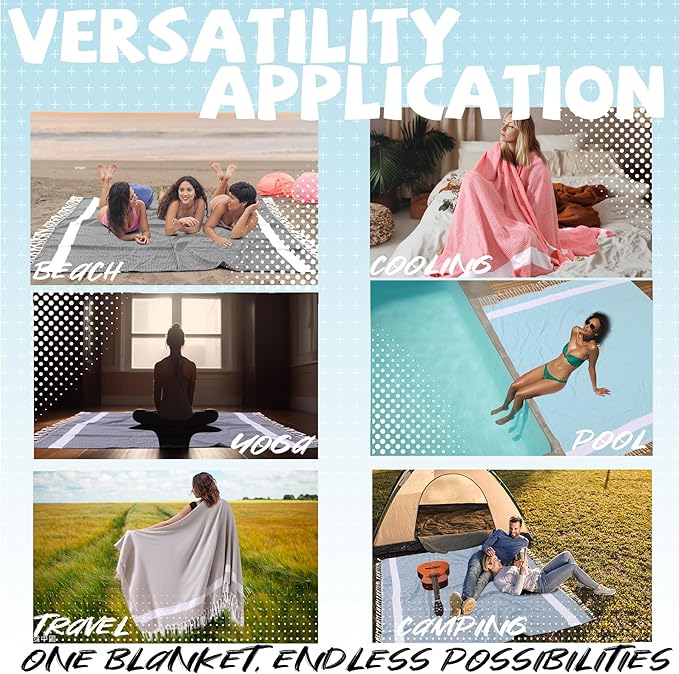 Giant Turkish Beach Blanket Pool Towel Absorbent Thin Extra Large Sand Free Quick Dry Oversized Cruise Ship Essentials Summer Vacation Accessories Must Haves Gear Stuff Gadget Hawaii Women Gift Coral