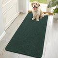 OLANLY Dog Door Mat for Muddy Paws 70x35, Absorbs Moisture and Dirt, Absorbent Non-Slip Washable Doormat, Quick Dry Chenille Mud Mat, Entry Indoor Entryway Carpet for Inside Floor, Blackish Green