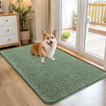OLANLY Dog Door Mat for Muddy Paws 45x27, Absorbs Moisture and Dirt, Absorbent Non-Slip Washable Doormat, Quick Dry Chenille Mud Mat, Entry Indoor Entryway Carpet for Inside Floor, Olive Green