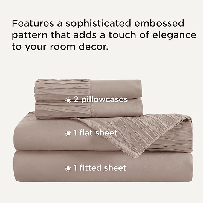 Bedsure Full Size Bed Sheets - 4 Pieces Soft Full Sheet Set - Breathable & Cooling - Hotel Luxury - Easy Care Polyester Microfiber Bedding for Women, Men, Khaki