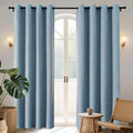 Joydeco Blackout Curtains 72 Inches Long 2 Panels Burg, Room Darkening Curtains for Bedroom, 100% Black Out Textured Thermal Drapes Privacy Protection 2 Panels Set(W52 x L72 Inch, Sky Blue)