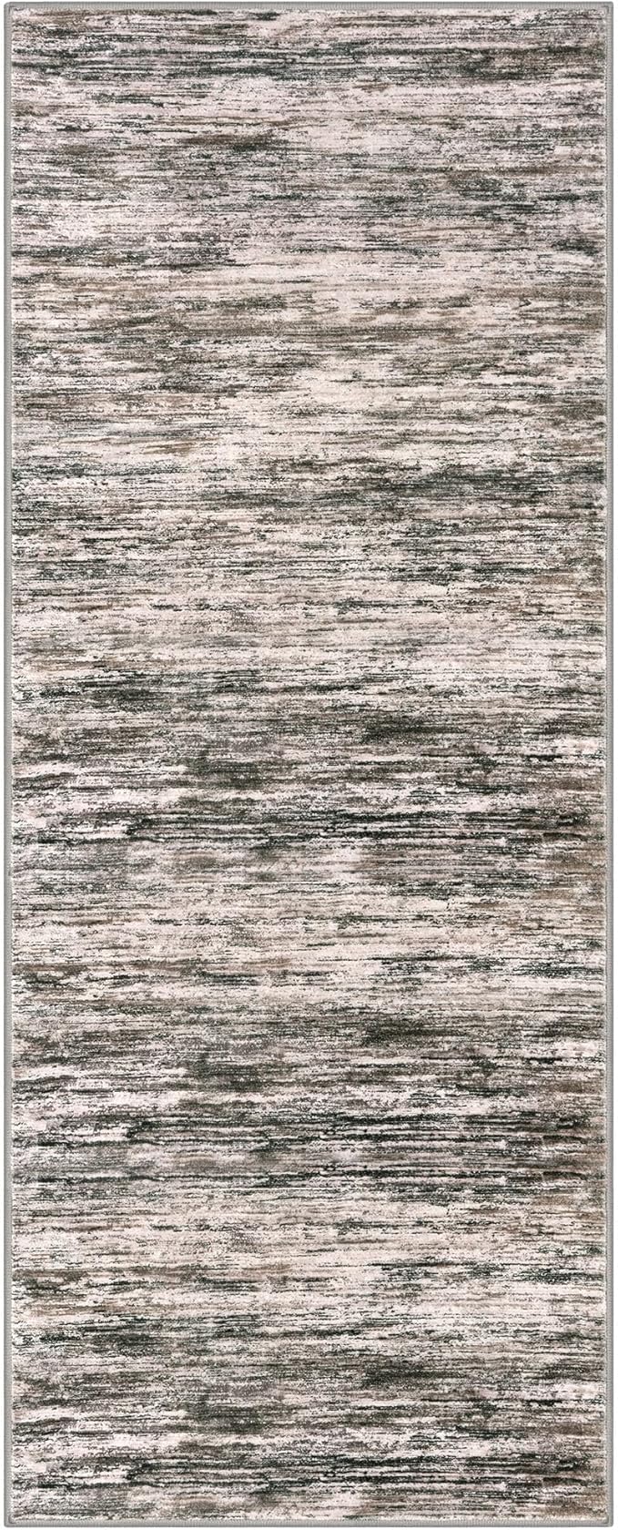 2x5 Modern Abstract Runner Rug for Hallways, Brown Green Black White Super Soft Hallway Decor Kitchen Rugs with Non-Slip, Non-Shedding Washable Rug for Hallways Entryway Bedroom Indoor
