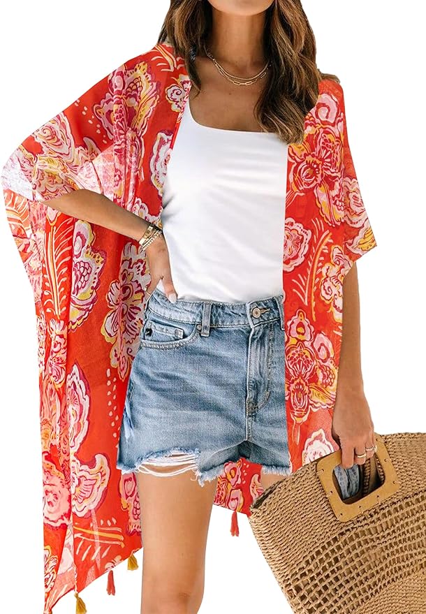 Moss Rose Women Summer Bikini Kimono Bathing Suit Cover Ups for Swimwear