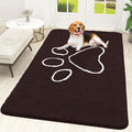 OLANLY Dog Door Mat for Muddy Paws 70x46, Paw Print Design, Absorbs Moisture and Dirt, Absorbent Non-Slip Washable Doormat, Quick Dry Chenille Mud Mat for Dogs, Entry Indoor Entryway Carpet, Brown