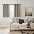 ChrisDowa 100% Blackout Sand Solid Curtains 45 Inches Long 2 Panels for Bedroom Living Room,Farmhouse Room Darkening Thermal Insulated Soundproof Grommet Top Window Treatment Drapes,52x45
