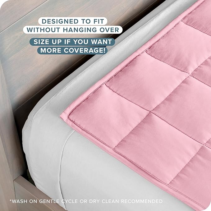 Bare Home Weighted Blanket Queen Size 22lb (60" x 80") for Adults - All-Natural 100% Cotton - Premium Heavy Blanket Nontoxic Glass Beads (Light Pink, 60"x80")