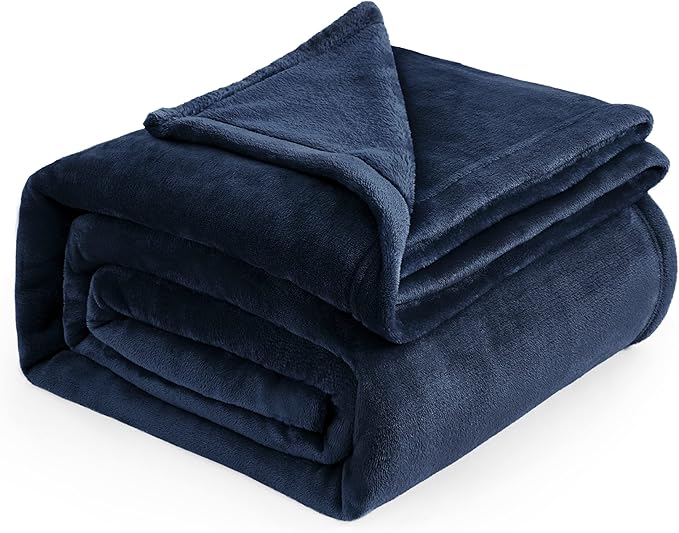 Bedsure GentleSoft Navy Blue Fleece Blankets King Size - Bed Blanket Soft Lightweight Plush Cozy Fuzzy Luxury Microfiber, 108x90 inches
