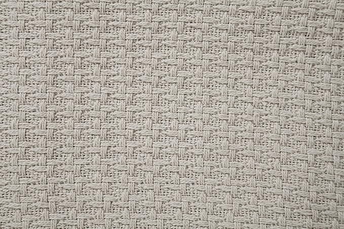 HILLFAIR 100% Combed Cotton Blanket– King Bed Blanket– Soft Warm Multipurpose Throws for Luxury Home Decor–90 x 108 inch King Size Cotton Blankets for Beds- Bed Blankets for All Season- Sand Grey