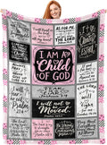 Christian Gift for Women, Inspirational Throw Blanket for Couch, Soft Lightweight Flannel Blanket, 30"x 40" Thoughts and Prayers Blankets for Bedroom Sofa Living Room Decoration