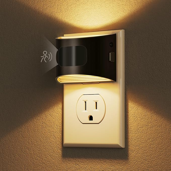 DORESshop LED Night Light[4 Pack], Night Lights Plug into Wall, 3 Mode Plug in Night Light with Motion Sensor, Dusk to Dawn Sensor, Nightlights for Adults, Bedroom, Bathroom, Hallway