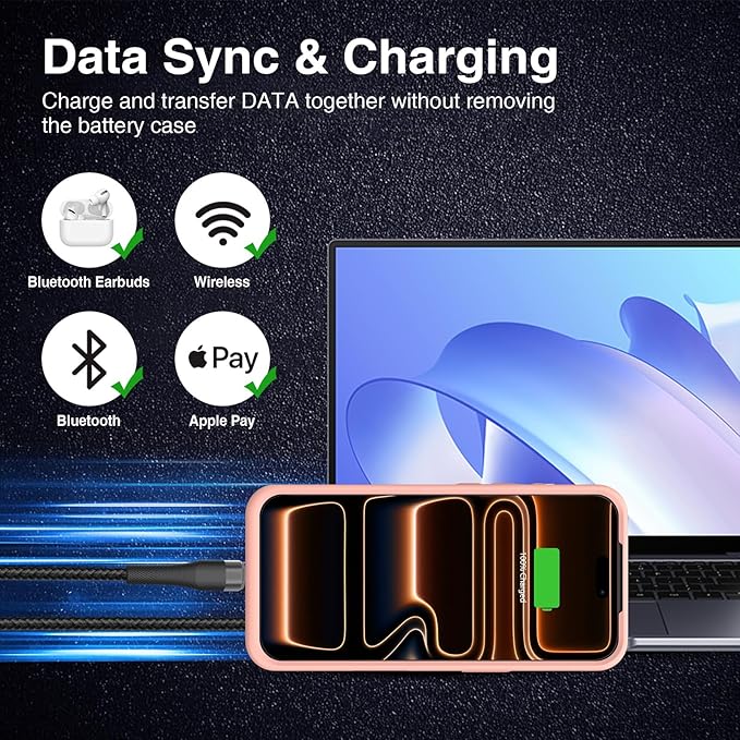 GIN FOXI Battery Case for iPhone 17 Pro, Charging Case Charger 8500mAh Ultra-Slim Lightweight Powerful Battery Pack 15W Fast Rechargeable Anti-Fall TPU Juice Box for iPhone 17 Pro (6.3") Pink