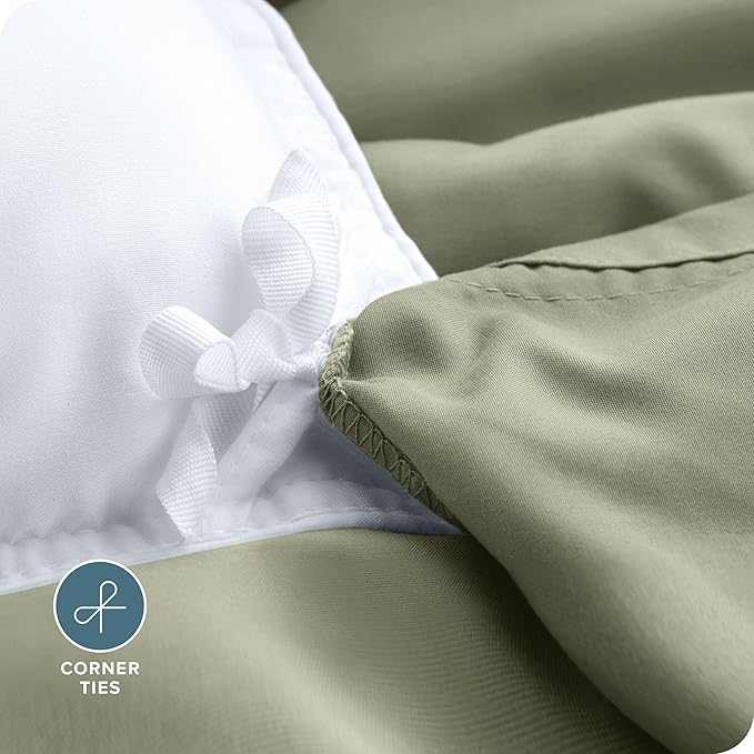 Bare Home Bedding Duvet Cover Oversized Queen - Premium 1800 Super Soft Collection - Lightweight, Cooling - Soft Breathable Bedding Duvet Cover (Oversized Queen, Sage)