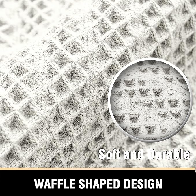 H.VERSAILTEX Waffle Bath Runner Rug Long Bath Mat Super Absorbent Boho Bath Rugs Non Slip Bath Runner for Bathroom Floor Machine Washable Dry Fast Bathroom Rugs with Tassels, 24" x 60", Ivory White