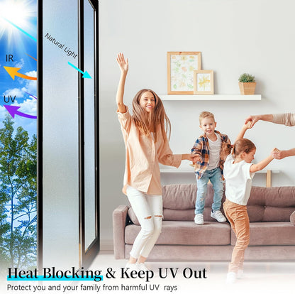 Niviy Frosted Glass Window Privacy Film 78.7 x 23.6 Inch Static Cling Bathroom Window Frosting Film Day and Night Privacy Windows Cling Home Glass Door Cover