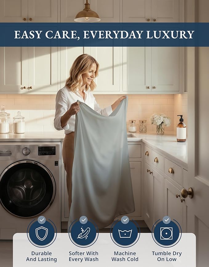 LANE LINEN 100% Egyptian Cotton Bed Sheets California King - 1000 Thread Count, Soft & Comfy Luxury Hotel Like Thick Bedding Sheets & Pillowcase Set, Machine Wash 15" Deep Pocket Sheet Set - Silver