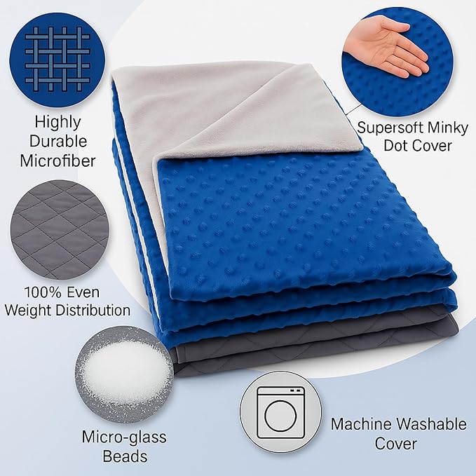 hazli Super-Soft Kids Weighted Blanket 5 Pounds - Weighted Blanket for Kids - Easy to Clean, Washable Minky Cover - 36x48 Inches 5lbs Child - Small Heavy Blanket for Girls and Boys