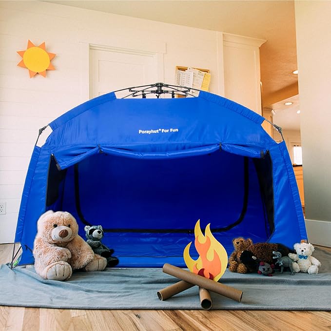 Indoor Instant Privacy Bed Tent for Sleeping,Quick Set-up Bed Canopies,Portable Bed Drapes with Large Space and 3 Doors (Blue, Full)