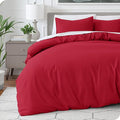 Bare Home Bedding Duvet Cover Extra Long Size - Premium 1800 Super Soft Collection - Lightweight, Cooling Duvet Cover - Soft Breathable Bedding (Twin/Twin XL, Red)