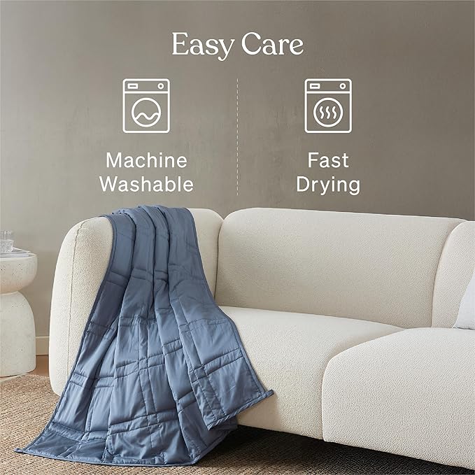 Baloo Weighted Blanket for Adults 12 lb Throw (Dusk, 42"x72") | Cool & 100% Cotton | Machine Washable & Dryer Safe | Glass Microbead Fill