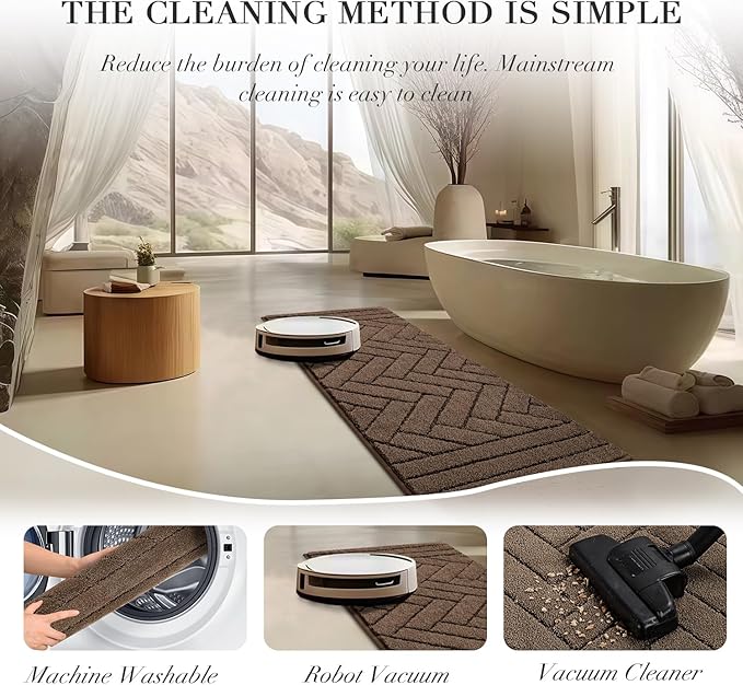 hicorfe Indoor Doormat,Front Back Door Mat Rubber Backing Non Slip Door Mats 20"x31.5" Absorbent Resist Dirt Entrance Doormat Inside Floor Mats for Entryway Washable Low-Profile(Camel)