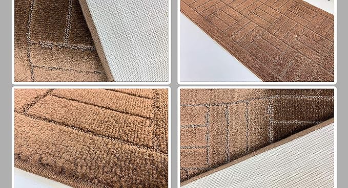 Custom Length Hallway Runner Rug,Slip Resistant,Bricks Brown, 26 Inch X 19 feet, Sold and Priced Per Foot