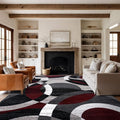 Rugshop Contemporary Abstract Circles Perfect for high Traffic Areas of Your Living Room,Bedroom,Basement,Kitchen Large Areas Open Spaces Area Rug 10' x 14' Red