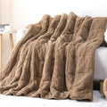 Cottonblue Adults Weighted Blanket 15lbs for Deep Sleep - Plush Cozy Sherpa Weighted Blankets for Relax and Calm, Luxurious Jacquard Decor Blanket Queen Size for Bed Sofa, 48x72 Inches, Grey