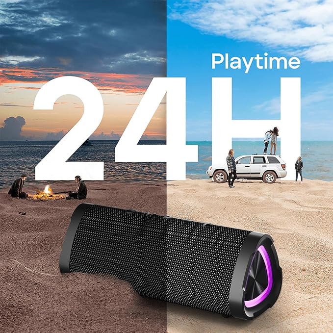 Vanzon V40 Bluetooth Speakers, Wireless Portable Bluetooth Speaker with IPX7 Waterproof, 24H Playtime, 24W Stereo Sound and TWS Dual Pairing, Great Choice for Gift