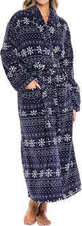 Alexander Del Rossa Plush Robe for Women, Long Fleece Winter Bath Robe, Plus Size