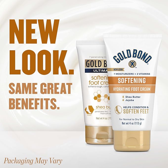 Gold Bond Softening Foot Cream, 4 oz., With Shea Butter to Soften Rough & Dry Feet