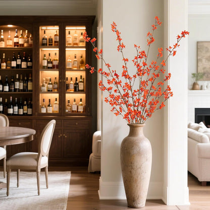 4Pcs Fake Flowers Blossom Branches Artificial Flowers for Indoor Decor, Faux Long Stem Realistic Indoor Plants for Vase Wedding Home Office Bedroom Party Table Centerpieces Decor