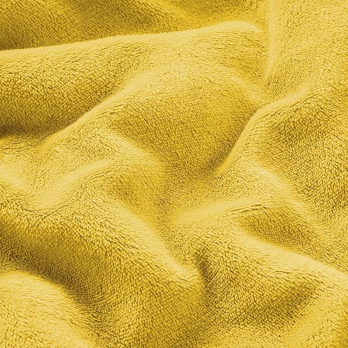 IR Imperial Rooms Gold Sherpa Fleece Throw Blanket Twin Size for Bed - Wholesale Bulk Pack of 12 Sherpa Blankets - Soft Fluffy Throw Blankets for Hotels, Guest Bedroom (Yellow, 60x80 Inches)