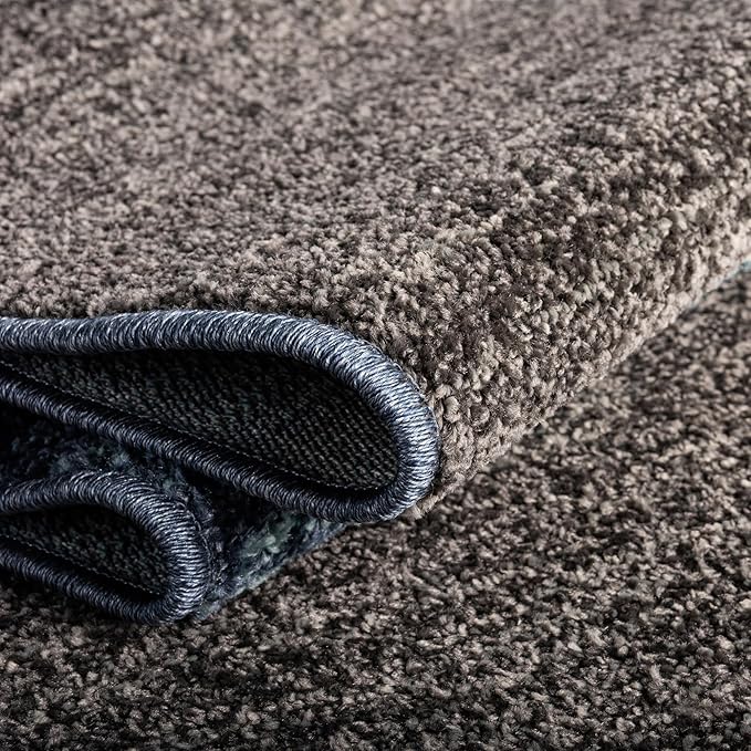 Unique Loom Autumn Collection Area Rug - Providence (7' 10" Round, Blue Gray/ Light Brown)
