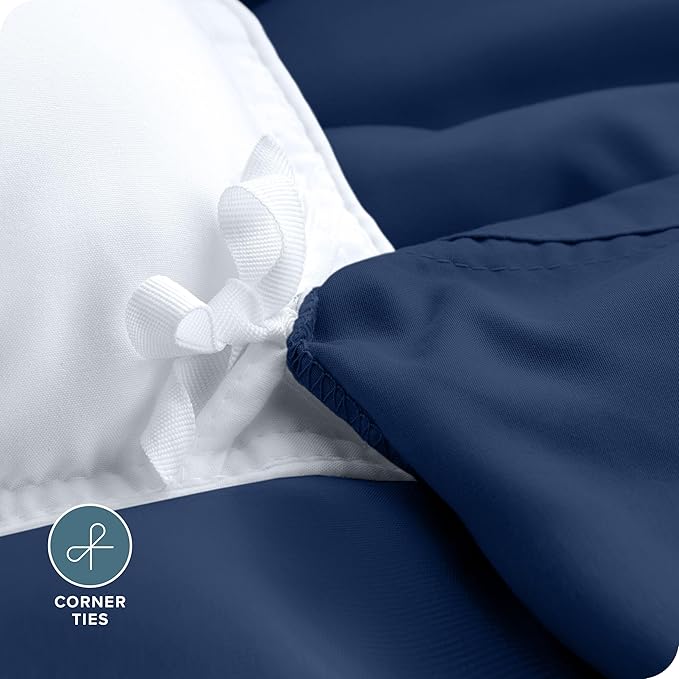 Bare Home Bedding Duvet Cover Full Size - Premium 1800 Super Soft Collection - Lightweight, Cooling Duvet Cover - Soft Breathable Bedding (Full, Dark Blue)