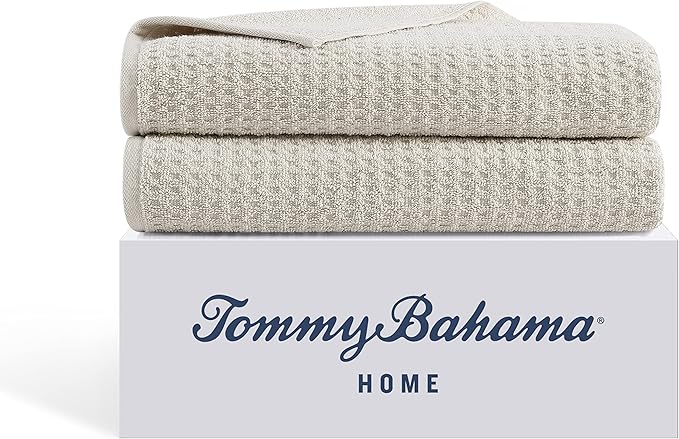 Tommy Bahama - Bath Towels, 100% Soft & Absorbent Cotton with Zero Twist Construction, Medium Weight Bathroom Towels (Northern Pacific Brown, 2 Piece)