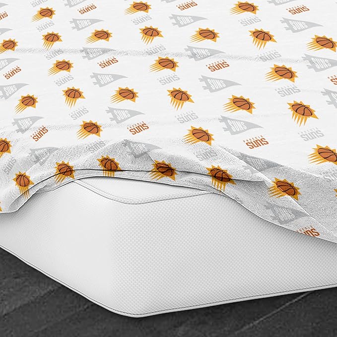 Northwest Officially Licensed Phoenix Suns NBA Twin Size Sheet Set – Soft Team Logo Bedding for Dorms, Bedrooms, Fan Caves & Game Day Style