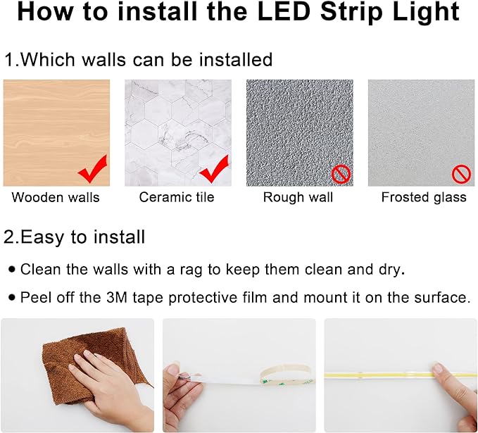 9.84ft Smart COB LED Strip Lights, 24V Warm White 2700K Dimmable LED Light Strips, High Bright LED tape light with Power Supply and app Control LED lights for TV,mirror, Kitchen Cabinet, Shelf