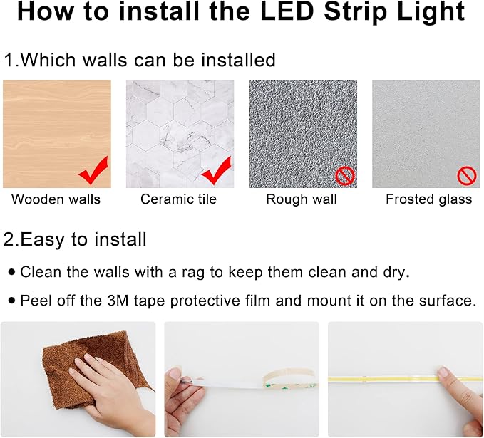 COB LED Strip Lights with Remote, 24V 9.84ft Warm White Dimmable LED Light Strips, High Bright 3000K LED Lights with Power Supply for Room, Kitchen, DIY Home Decoration