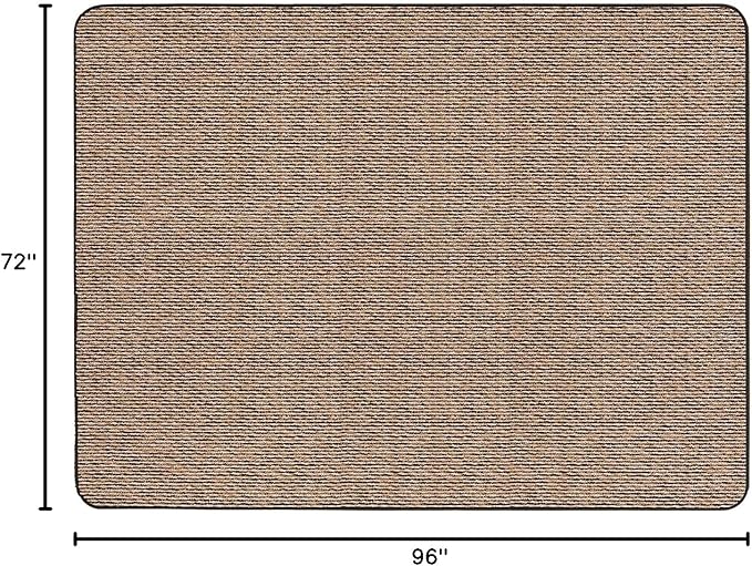 House, Home and More Skid-Resistant Carpet Indoor Area Rug Floor Mat - Black Ripple - 6 Ft X 8 Ft - Non Slip Rubber Backing, Stain Resistant, Dog Friendly, Living Room Bedroom Kitchen Entryway