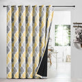 Beauoop 100% Blackout Curtains 84 Inches Long for Patio Sliding Door Yellow Grey Extra Wide Moroccan Geo Room Darkening Thermal Soundproof Room Divider Grommet Window Treatment Drapes,100x84 Set of 1