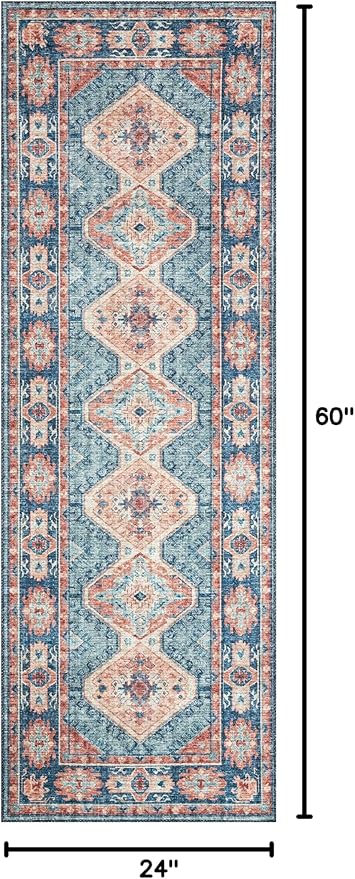 Loloi Skye Collection SKY-03 Turquoise/Terracotta 2'-0" x 5'-0" Accent Rug