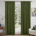 LAMIT Sage Green Velvet Curtains 120 Inch for Living Room, Vintage Thermal Room Darkening Panels Back Tab and Rod Pocket Noise Reducing Drapes for Bedroom/Farmhouse, 2 Panels, 52 x 120 Inch