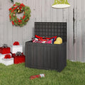45 Gallon Outdoor Storage Box Waterproof, Resin Deck Boxes with Lockable Lid & UV-Resistant for Patio, Pool, Garden Furniture Cushions & Accessories, Black