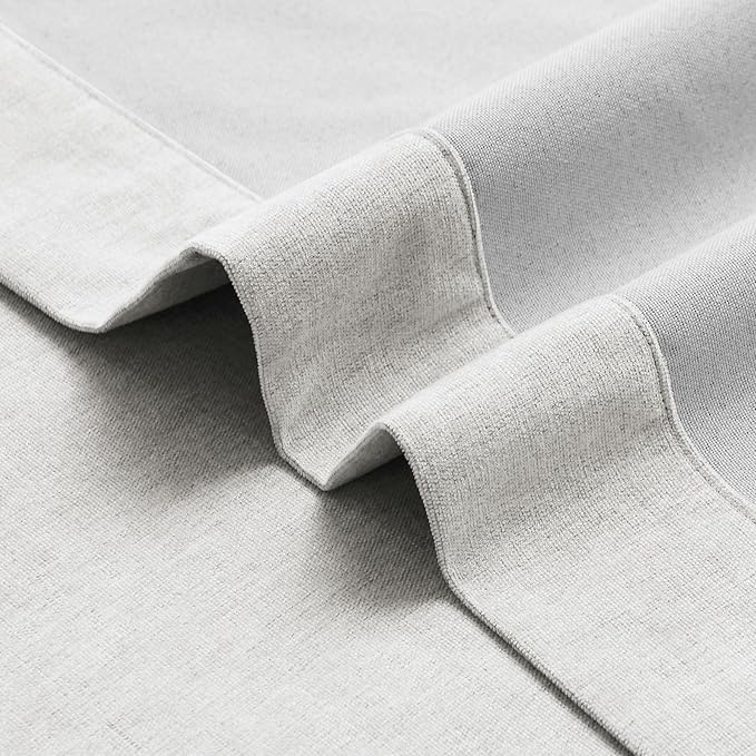 Macochico 100% Blackout Chenille Curtains for Living Room Classic Chenille Window Curtain Panels Thermal Drapes for Bedroom Hotel Grommet Curtains with Tieback White 84" Wx96 L 1 Panel